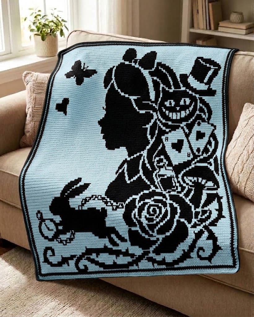 Gothic Bedroom Interior Styling of Raven & Midnight Moon Throw