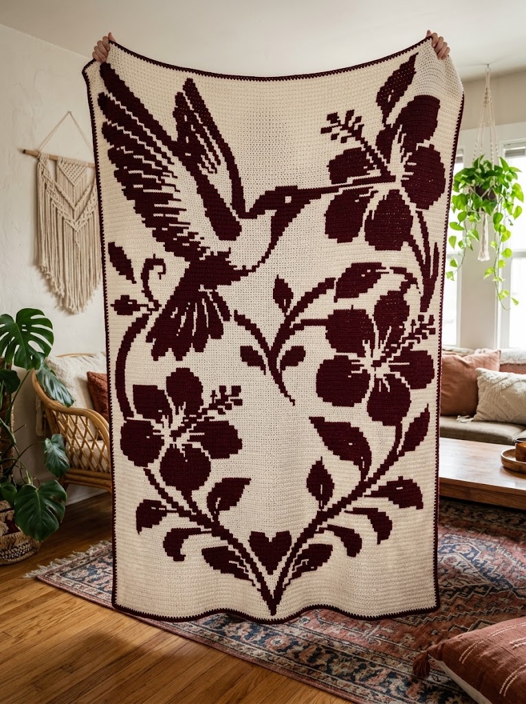Romantic Cottagecore Bedroom Styling with Hummingbird Heart Throw