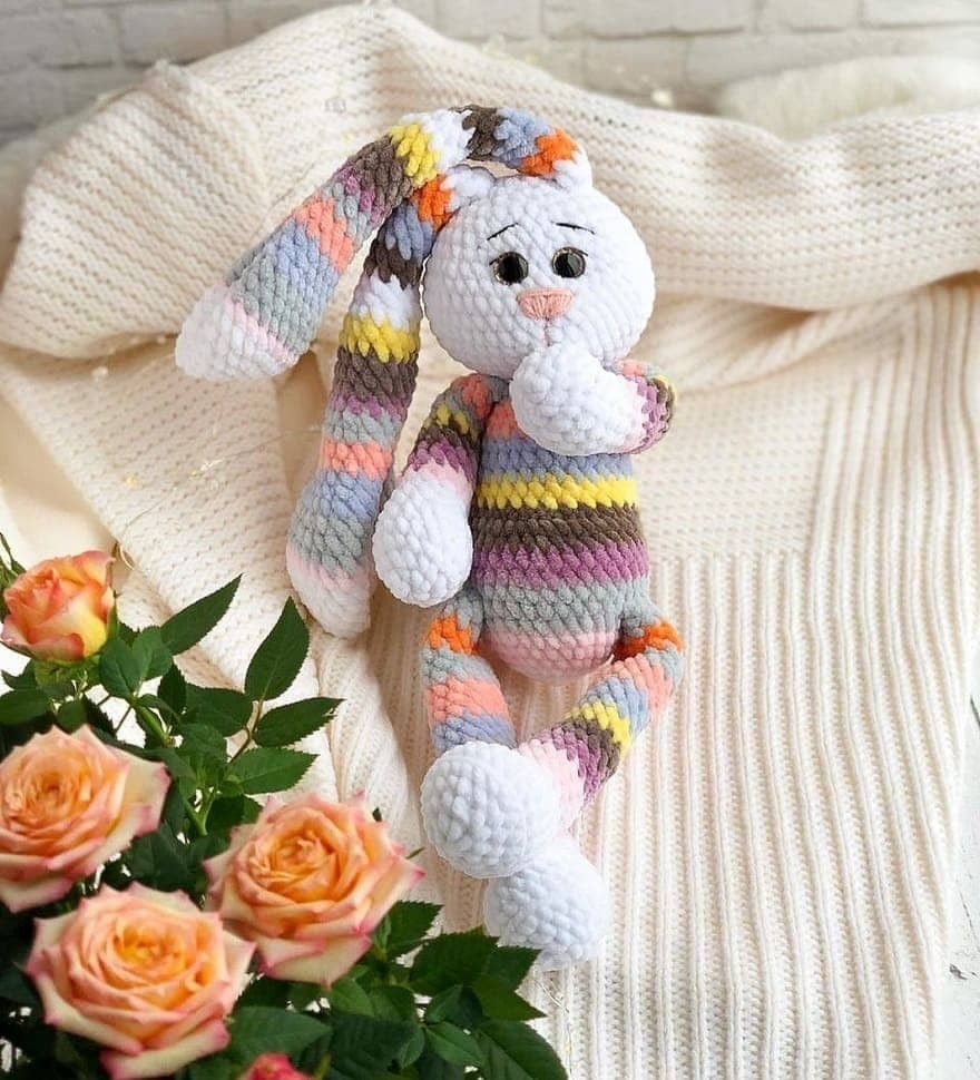 How to Crochet a Cute Rainbow Bunny (Step-by-Step Amigurumi Guide)