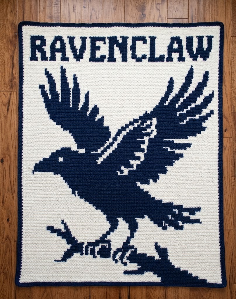 How to Crochet the Ravenclaw Eagle Crest Mosaic Blanket: Complete Wizarding Guide - Close-up Mosaic Stitch Texture